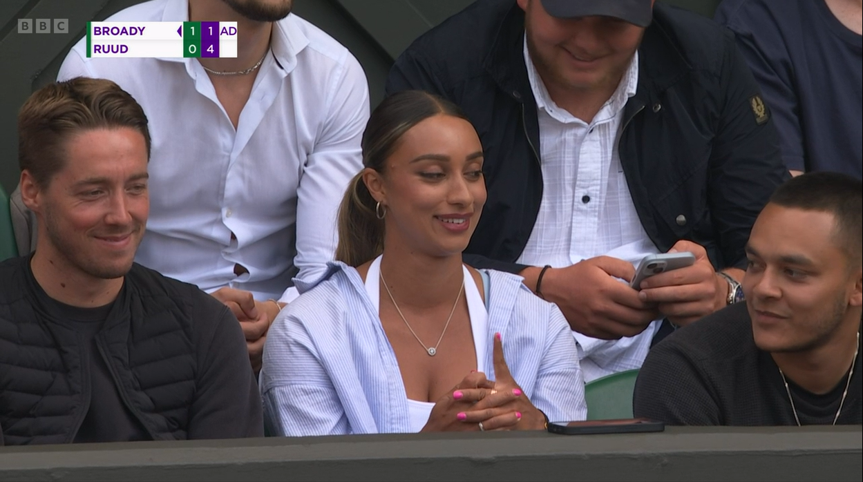 Liam Broady's girlfriend Eden Silva at one of his matches. 