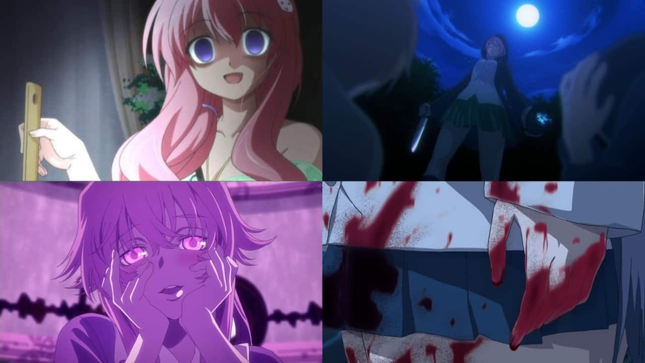 Gasai Yuno, yukiteru Amano, mirai Nikki, yuno Gasai, Gasai, Yuno, future  Diary, Mirai, Yandere, crunchyroll