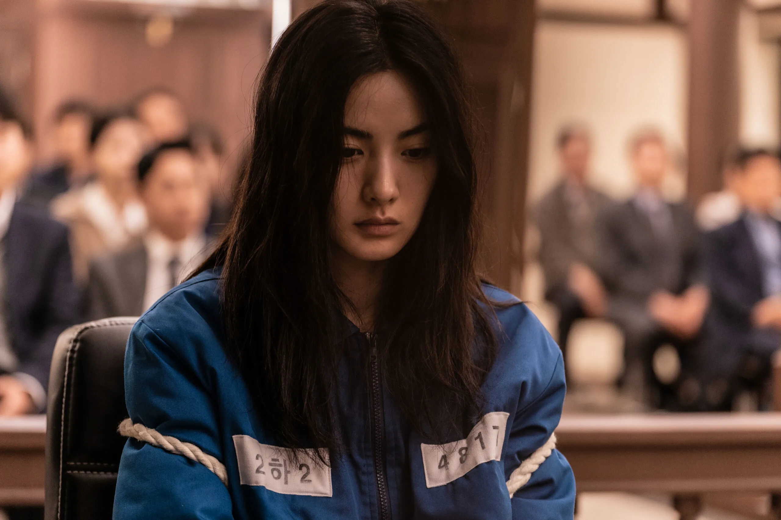 Kim Mo Mi for her hearing in the show, Mask Girl (Credits: Netflix)