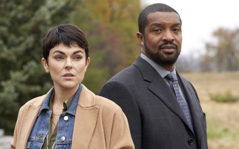 Serinda Swans and Roger Cross in the show, Coroner (Credits: CBC)