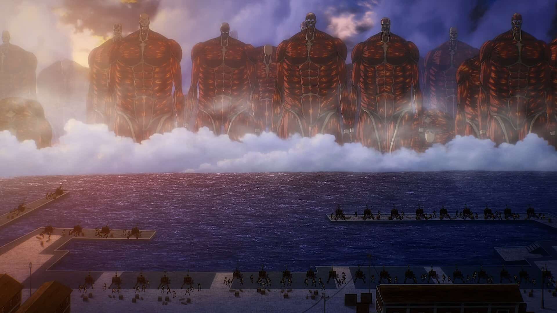 The Rumbling Approaching The Shores Of Marley - Attack On Titan Season 4 Episode 28