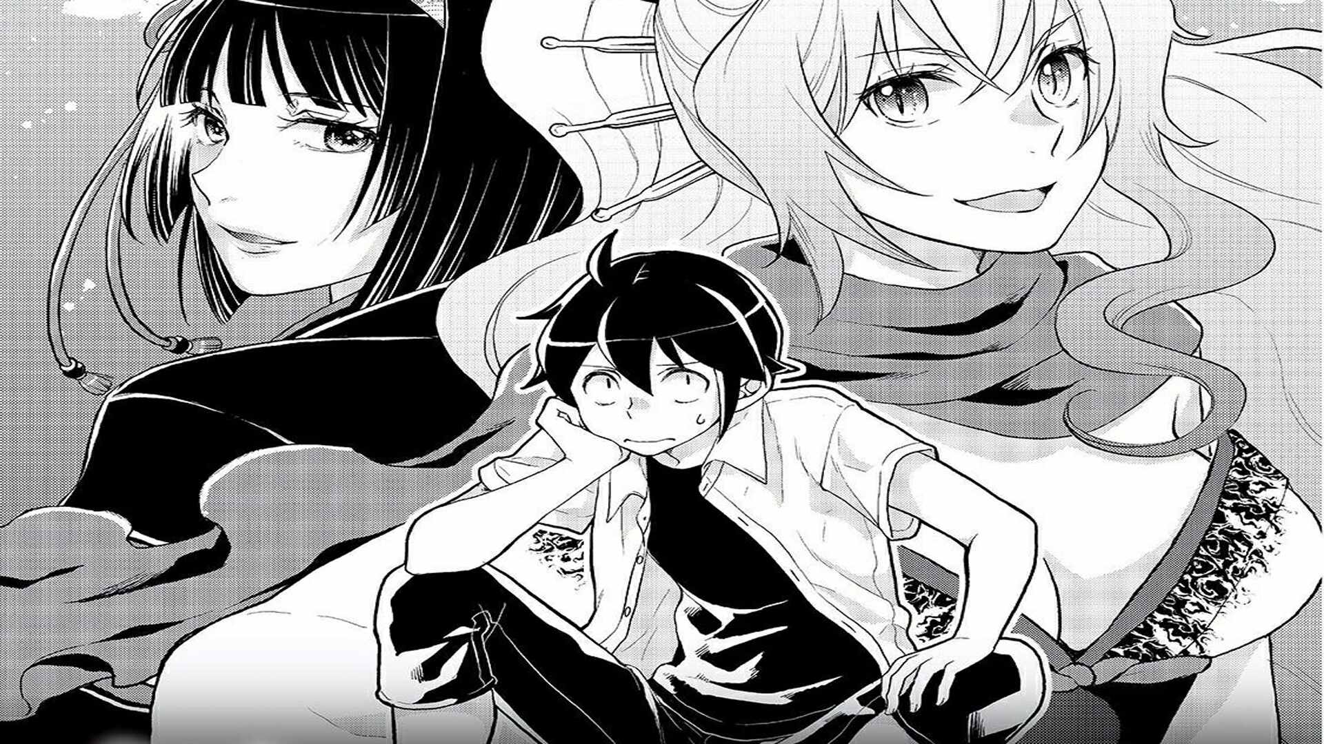 Mio (Left), Makoto (Middle), Tamoe (Left) - Tsuki Ga Michibiku Isekai Douchuu Chapter 57