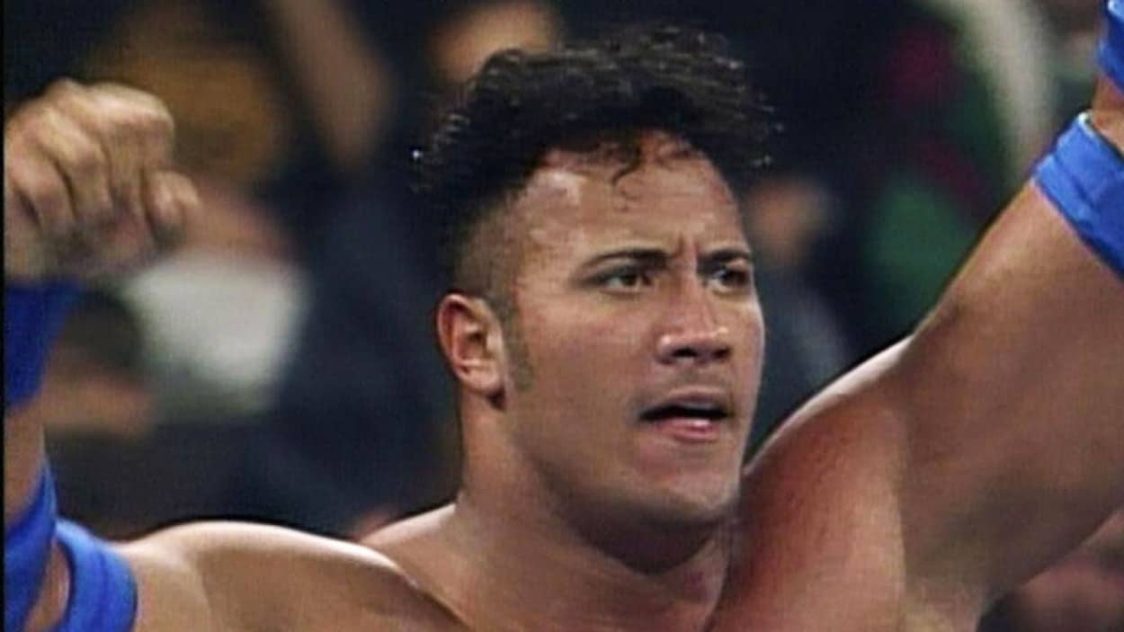 Dwayne Johnson During A Match In 1996