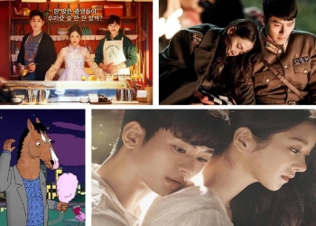 Posters for 13 TV Dramas like It's Okay to Not Be Okay (From Left to RIght- Mystic Pop-up bar, Crash Landing On You, BoJack Horseman, It's Okay to Not Be Okay)