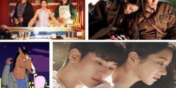 Posters for 13 TV Dramas like It's Okay to Not Be Okay (From Left to RIght- Mystic Pop-up bar, Crash Landing On You, BoJack Horseman, It's Okay to Not Be Okay)