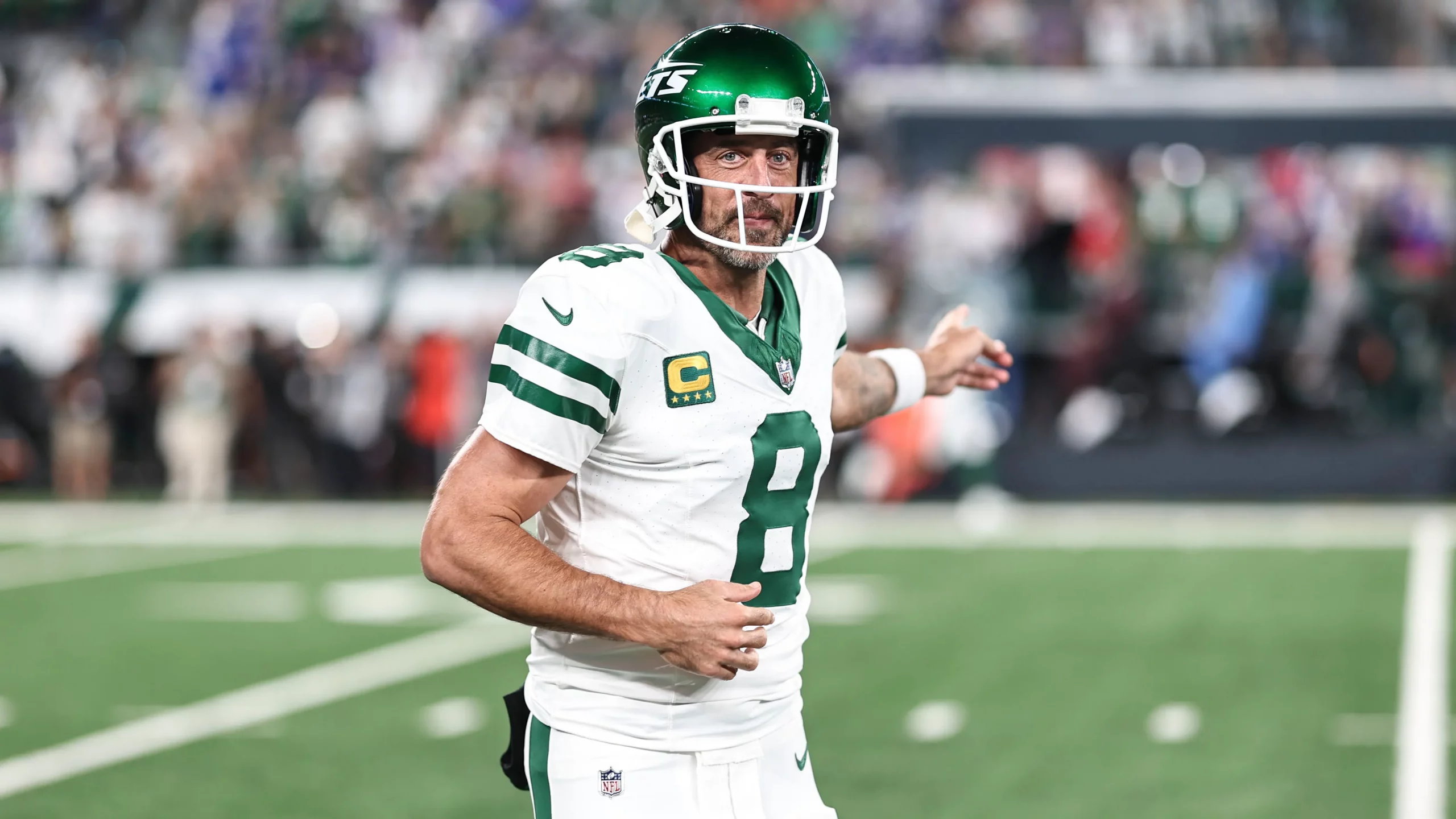 Jets' quarterback, Aaron Rodgers (Credits: NBC New York)