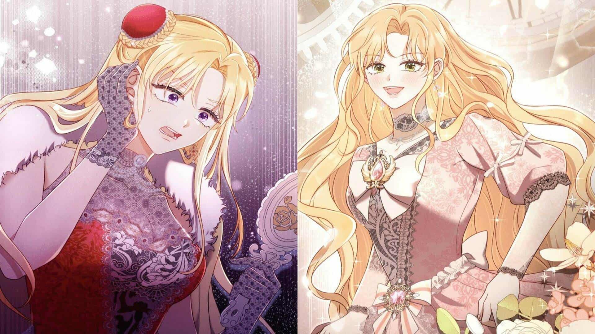 Princess Millia De Lua Before And After She Regressed Into Queen Gloria De Lua's Body - Requiem For The Queen Chapter 2 (Credits: Kakao Page)