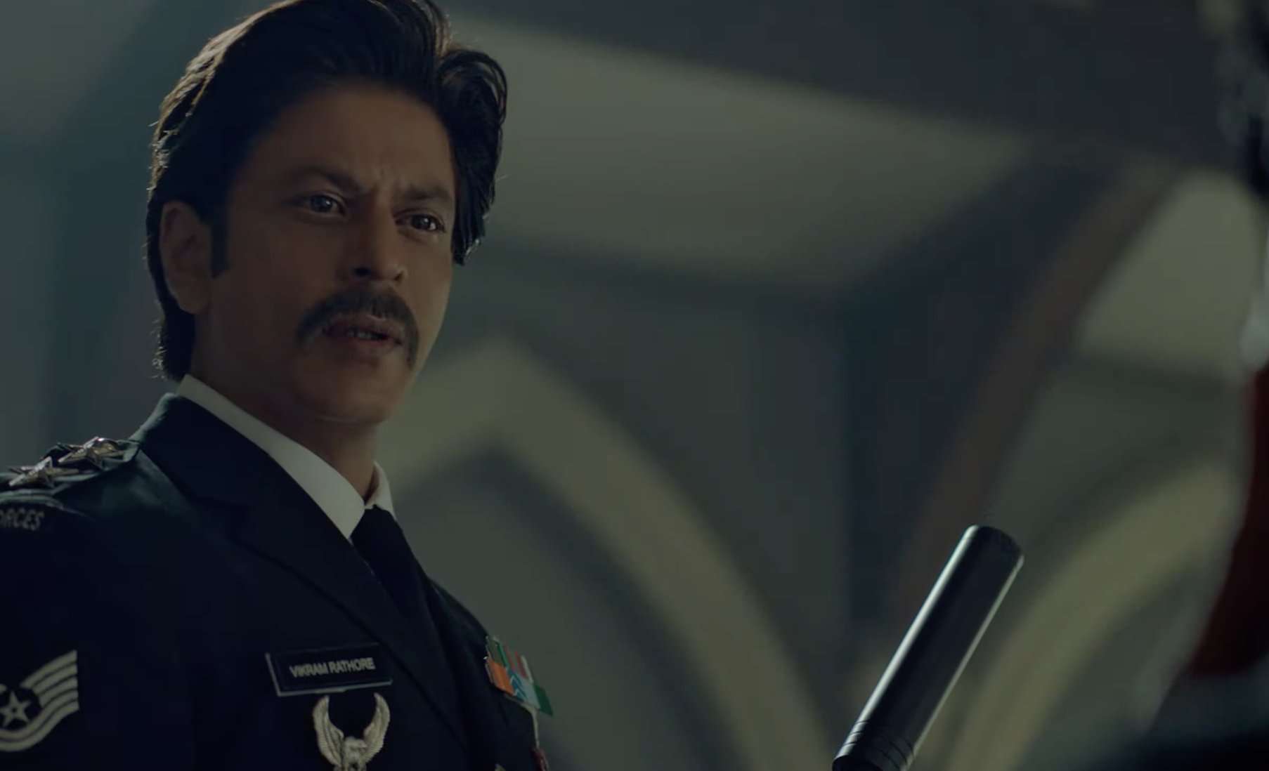 Shah Rukh Khan as Captain Vikram in the film, Jawan (Credits: Red Chillies Ent.)