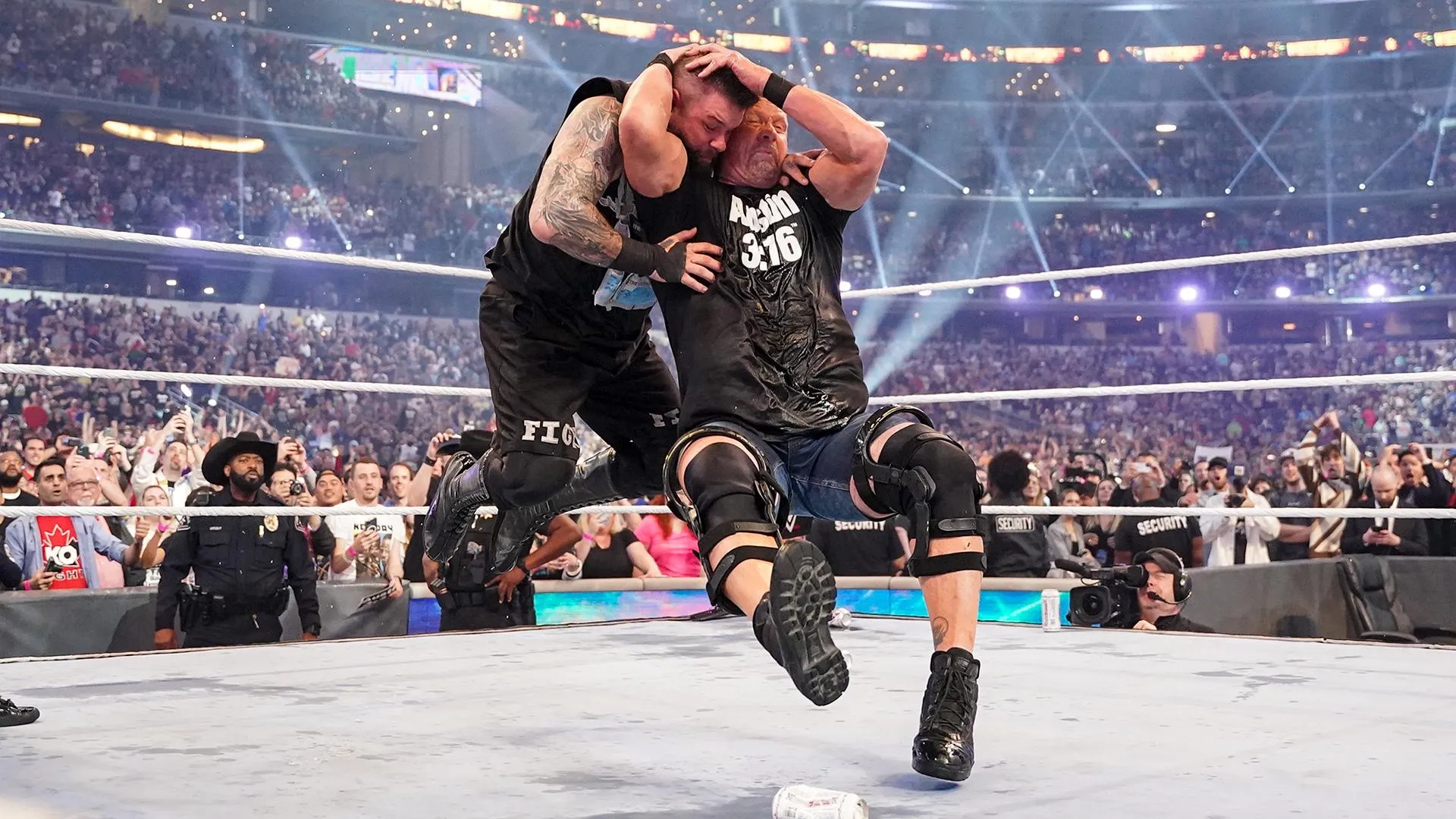 Stone Cold and Kevin Owens for the WrestleMania 38 match (Credits: Metro)
