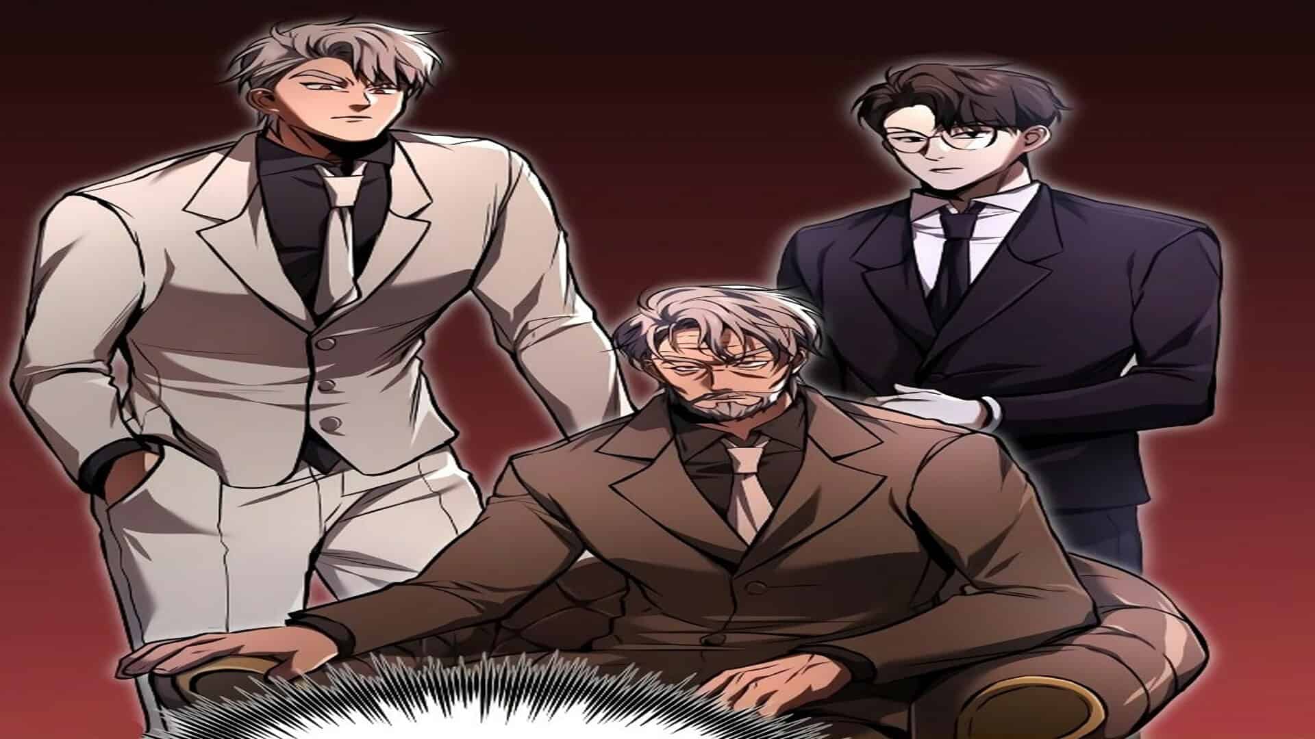 The Chairman of Myeongjin ConstructionGo Myung-Jin (Middle) And His Sons Go Myung-Jin (Left) And Go Chang-Suk (Right) - Devil Returns To School Days Chapter 7