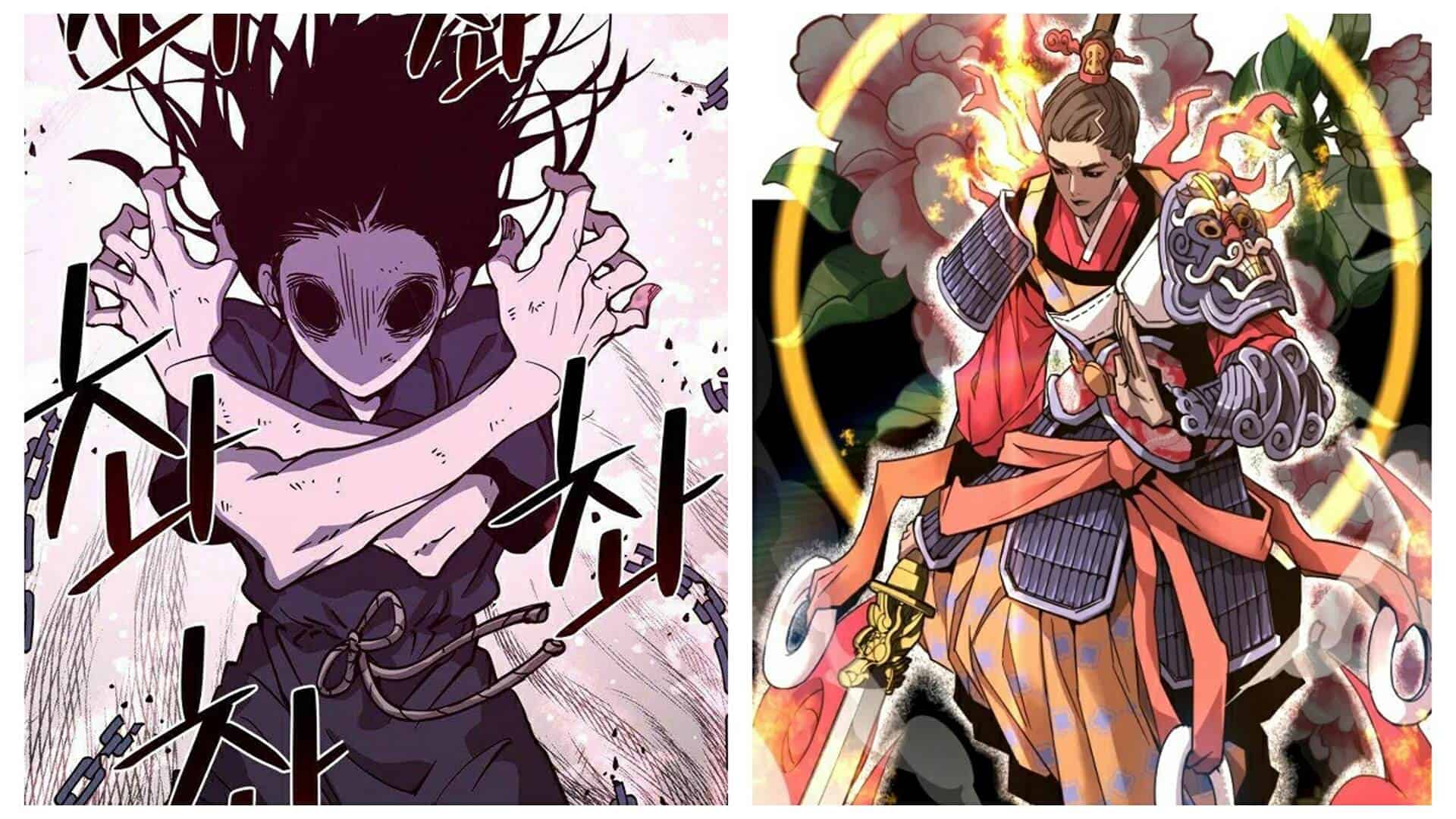 The Evil Spirit (Left) And The Divine General Summoned By Nak-Bin's Mother - The Shaman Chapter 6 Spoilers