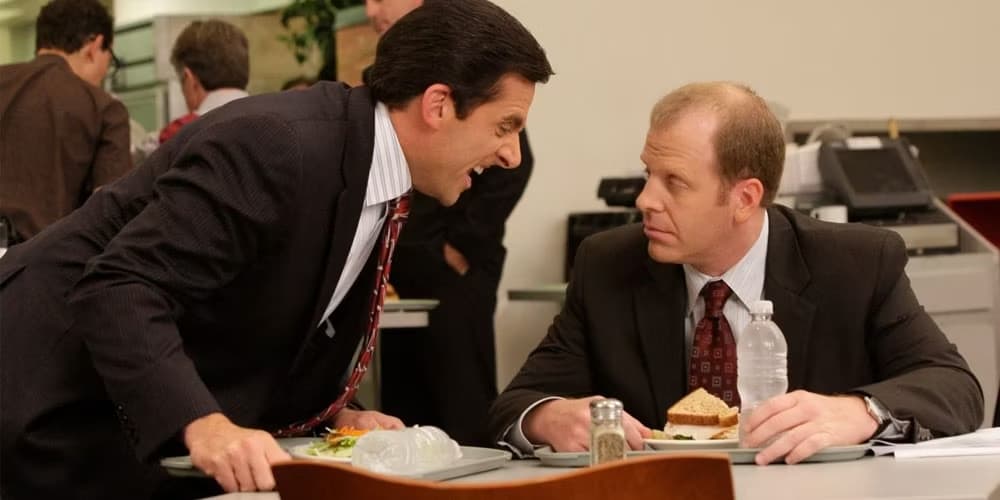 Michael and Toby together in the show, The Office (Credits: ScreenRant)