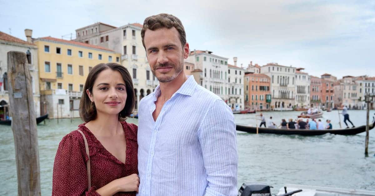 The main leads of A Very Venice Romance in Venice for the film (Credits: Parade)