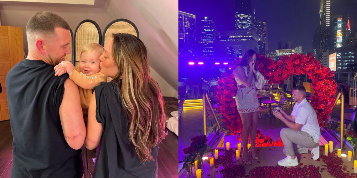 Charlotte Crosby with boyfriend Jake Ankers and child Alba