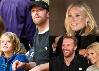 Chris Martin and Gwyneth Paltrow with their kids Apple and Moses