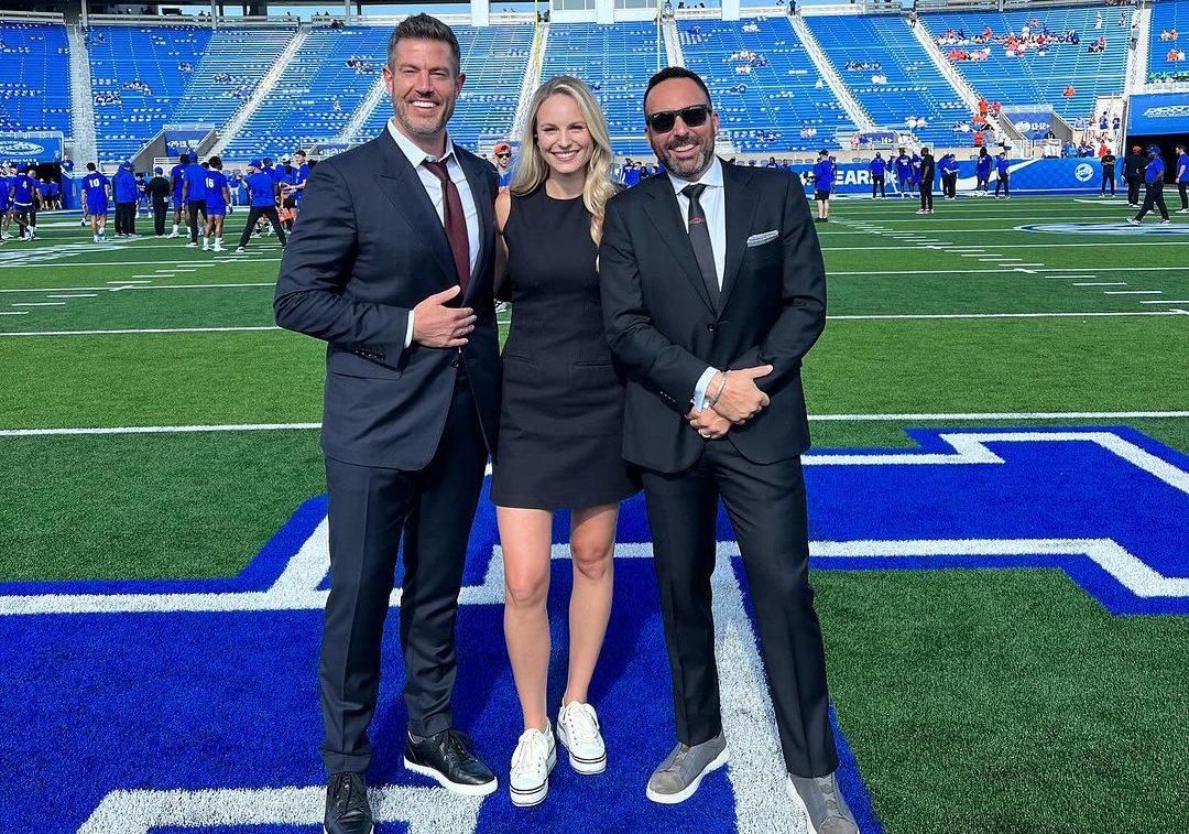 Jesse Palmer with Katie George and Joe Tessitore for ESPN 