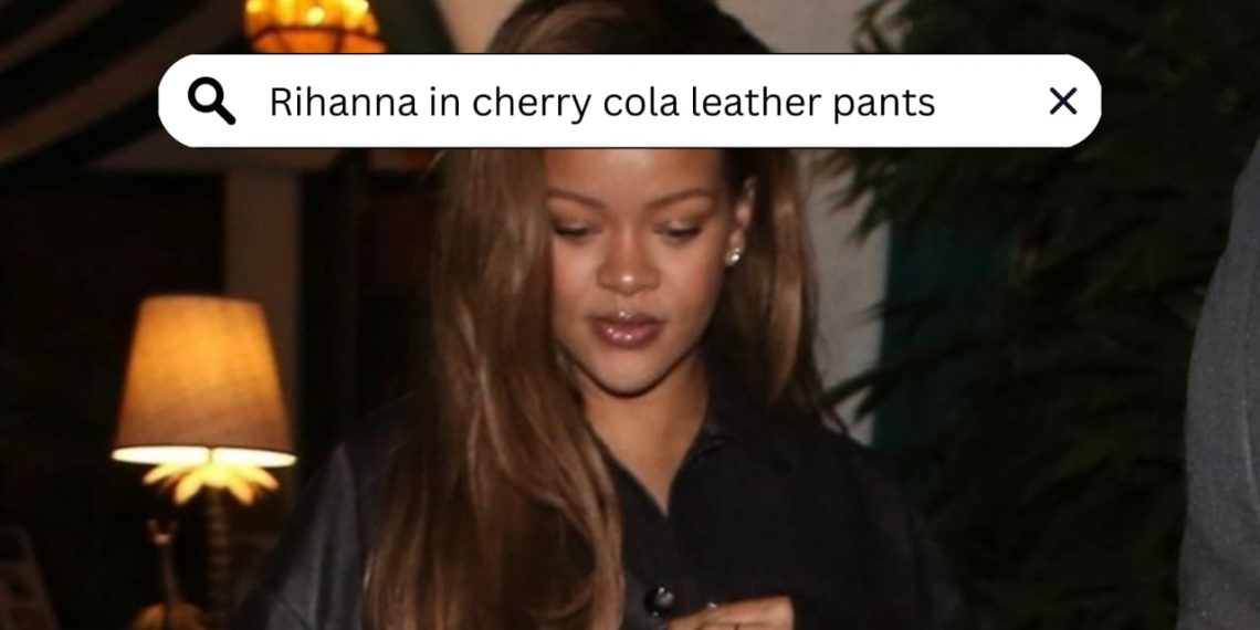 Rihanna spotted making a rare appearance in Cherry cola leather pants (Credits: #badgalriri/Instagram)