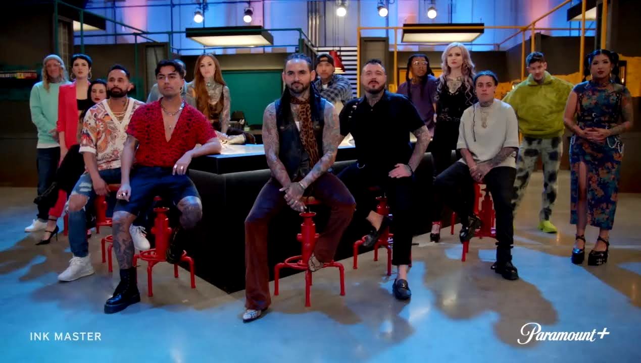 The contestants for season fifteen of Ink Master (Credits: Paramount+)