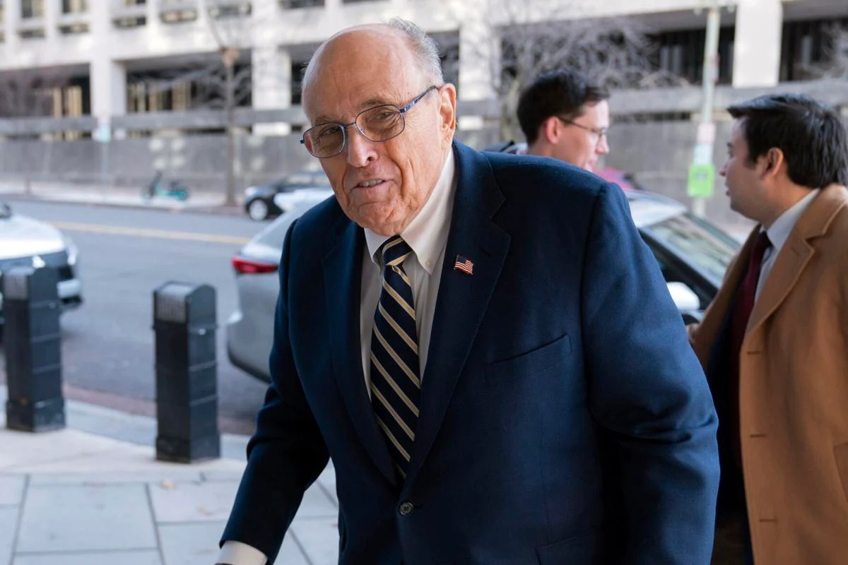 Former Mayor of New York Rudy Giuliani arrives at the federal courthouse in Washington.