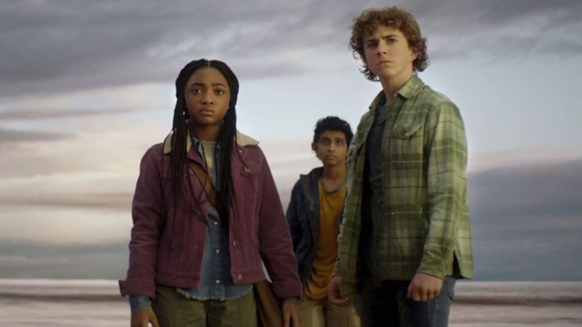 Walker Scobell, Leah Jeffries and Aryan Simhadri in Percy Jackson and the Olympians.