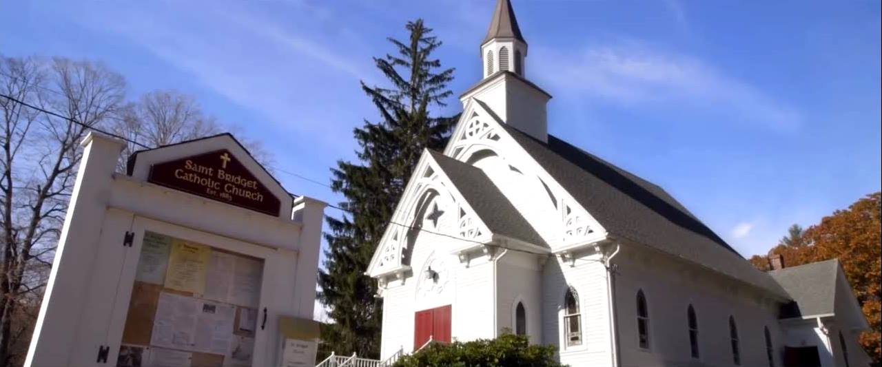 The St. Bridget Catholic Church shown at the start of the film (Credits: Broad Green Pictures)