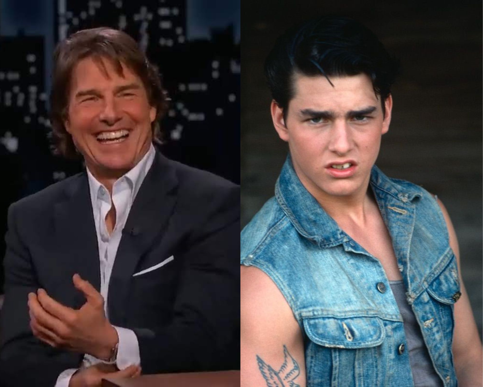 Tom Cruise before (R) and after (L) (Credits: NBC)
