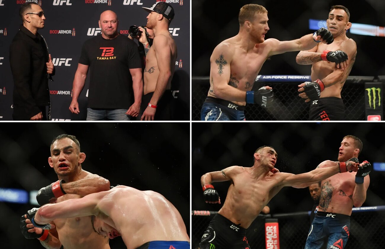 Tony Ferguson And Justin Gaethje During The UFC 249 Fight