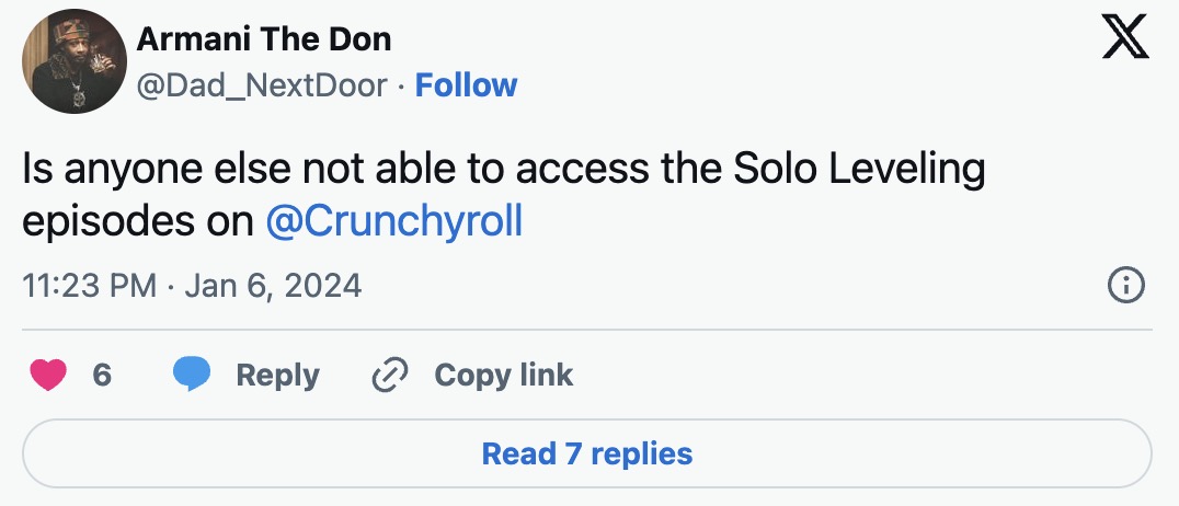 Solo Leveling Fans Crashed Crunchyroll On Its Premiere