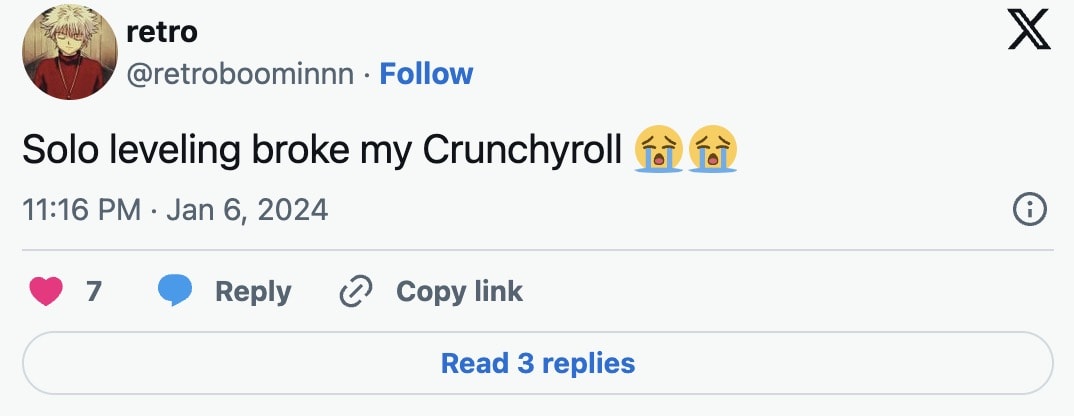 Solo Leveling Fans Crashed Crunchyroll On Its Premiere