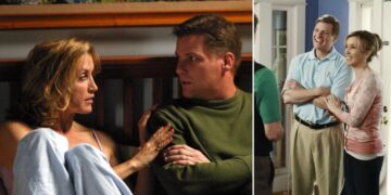 Felicity Huffman As Lynette Lindquist Scavo And Doug Savant As Tom Scavo In Desperate Housewives