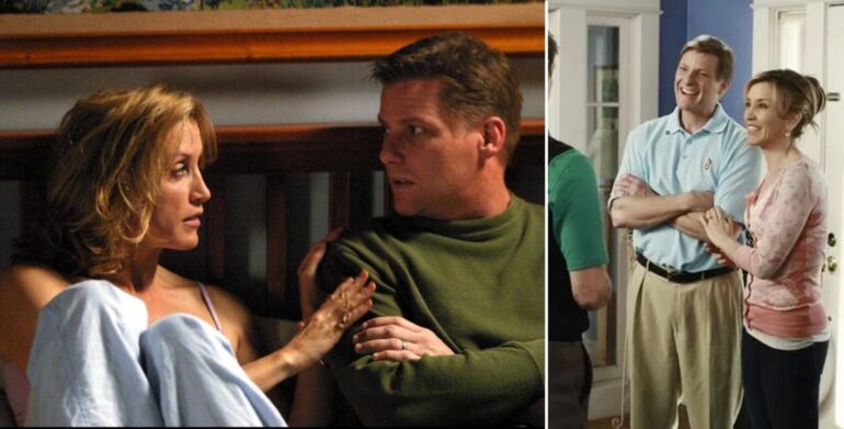 Felicity Huffman As Lynette Lindquist Scavo And Doug Savant As Tom Scavo In Desperate Housewives