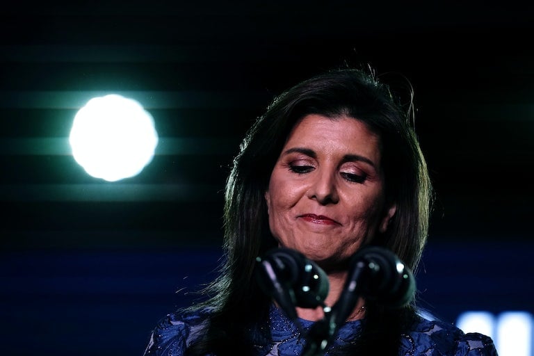 Nikki Haley refuses to back down from competition, despite the pressure (Credits: The New Republic)