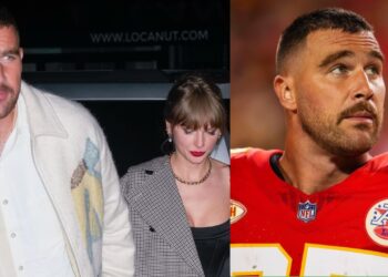 Travis Kelce hypes up Taylor Swift on Instagram after she wears Chiefs jacket to support him.