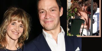 Dominic West And Lily James (Right) and Dominic West with wife, Catherine Fitzgerald (Left) (Credit: Getty Images)