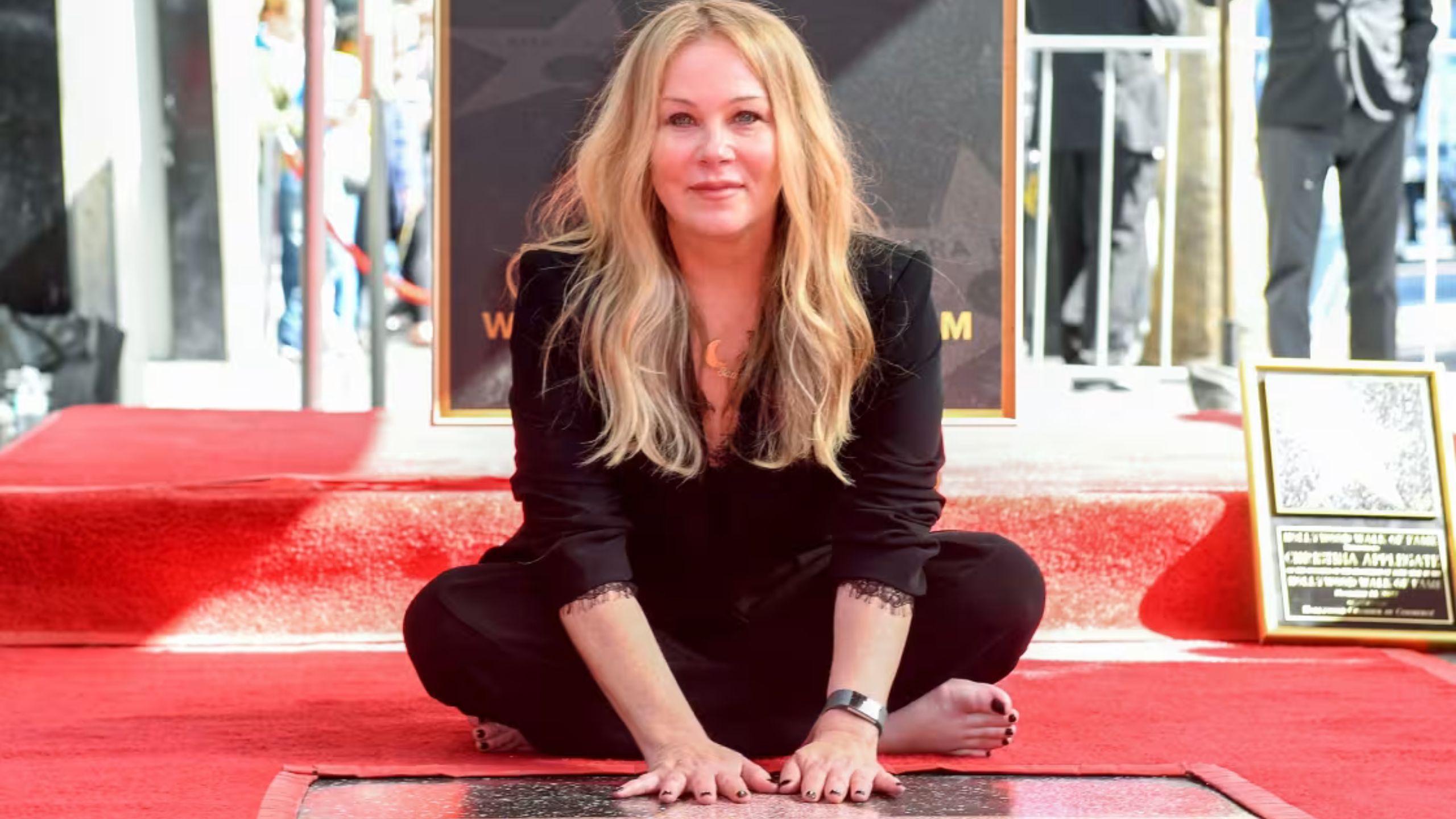 Christina Applegate with her Hollywood Walk of Fame star
