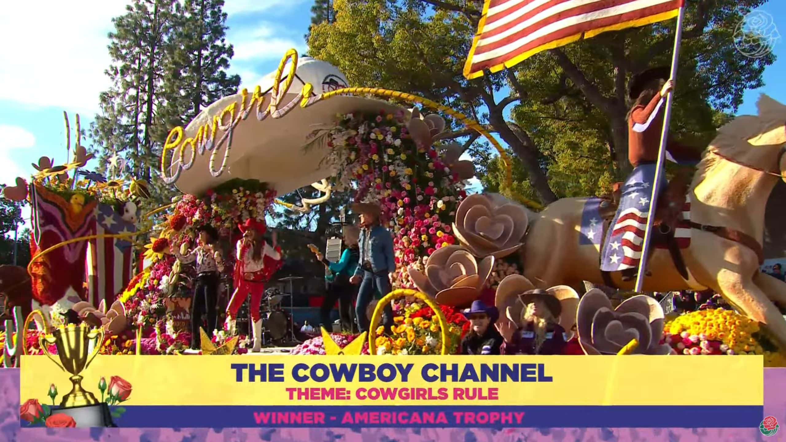 The Cowboy Channel's Float at the Rose Parade 2024