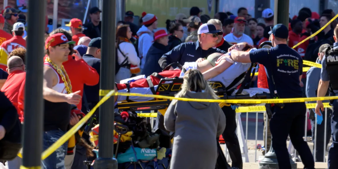 City mourns the loss of lives at the Chiefs rally in Kansas (Credits: KSN TV)