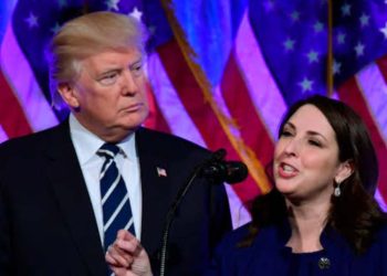 Donald Trump and Ronna McDaniel (Credit: Politico)