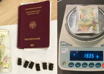 German traveler arrested by Russian authorities for smuggling cannabis gummies (Credits: The Moscow Times)