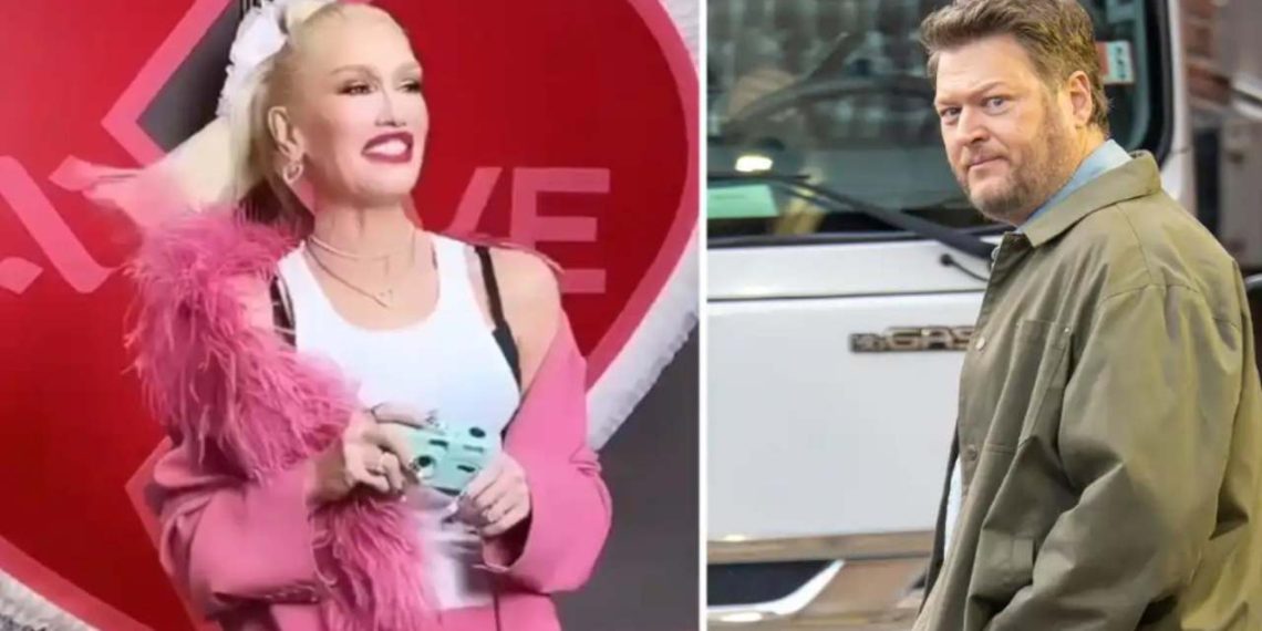 Gwen Stefani ditched Blake Shelton at the Valentine's Day event (Credit: YouTube)