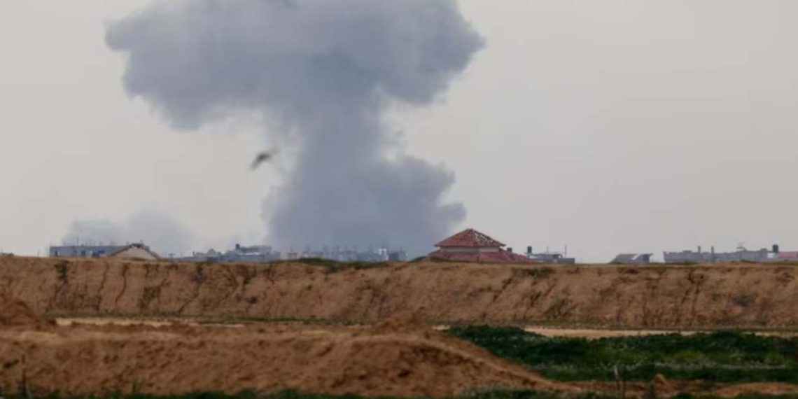 Smoke rising over the southern Gaza (Credit: YouTube)