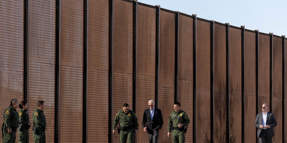 President Biden's rare visit to the US-Mexico border coincides with Trump's address (Credits: Politico)