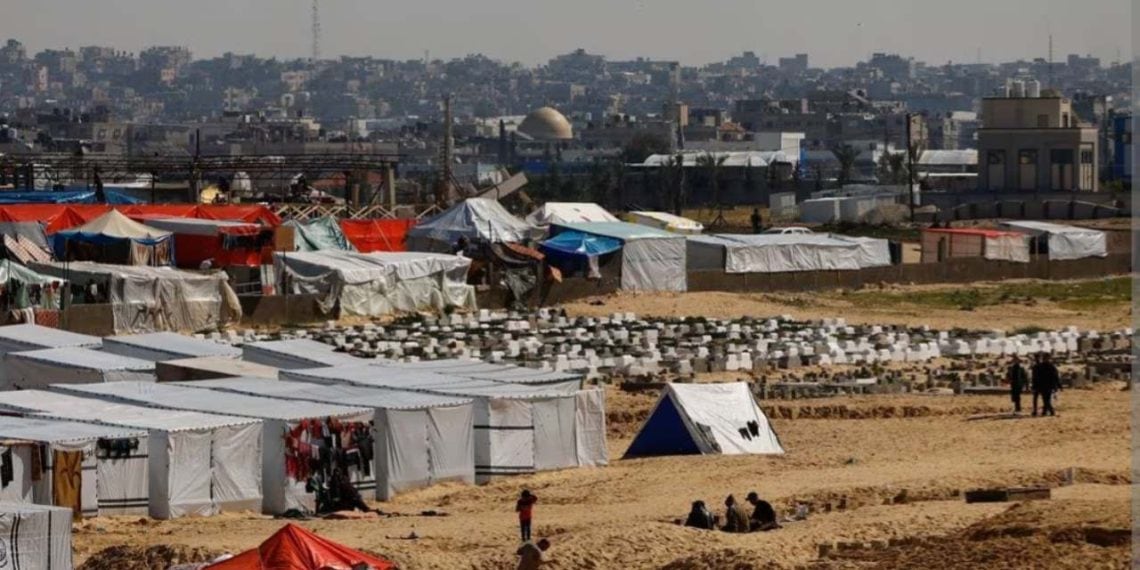 Displaced Palestinians who fled their houses following the conflict between Israel and Hamas (Credit: YouTube)