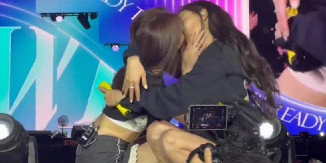TWICE’s Jihyo & Sana Spark Frenzy With Playful ‘Kiss’ During Concert