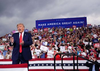 Trump continues on with his Michigan rally despite legal controversy (Credits: ABC News)