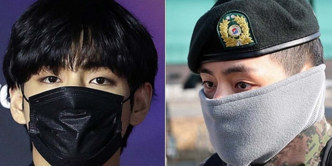 V has gained some weight following his military enlistment (Credit: allkpop)