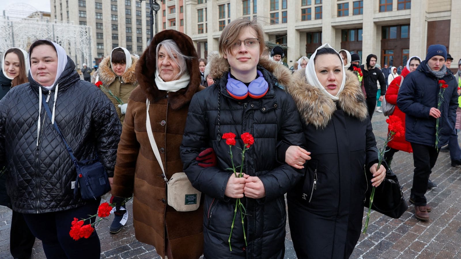 Wives of Russian soldiers protest to get their husbands back (Credits: SkyNews)