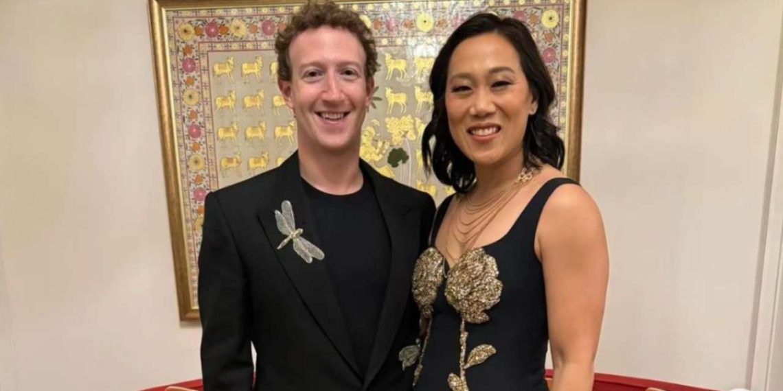 Mark Zuckerberg and Priscilla Chan wore matching outfits at the Ambani wedding celebration (Credit: zuck/Instagram)