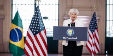 U.S. Treasury Secretary Janet Yellen affirms pursuit of accessing frozen Russian assets (Credits: Bloomberg)