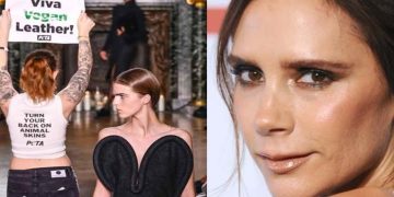 Victoria Beckham's fashion show got disrupted by the protestors of Peta